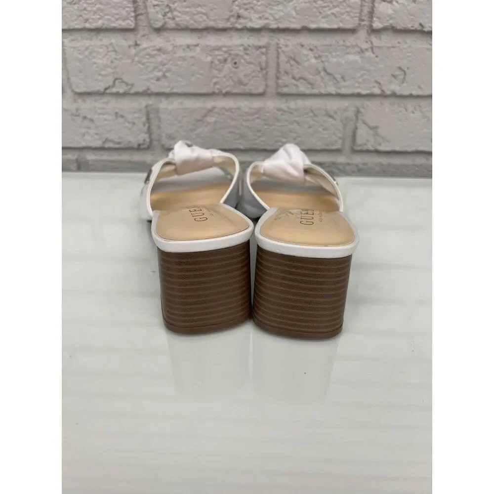 Guess Women White Outdo Knotted Sandals Size 8M